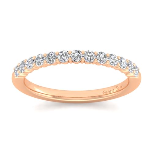 14K Rose Gold Matching Diamond Wedding Band