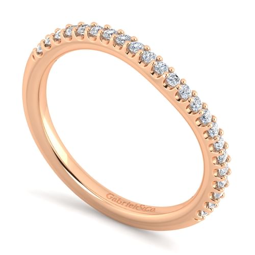 14K Rose Gold Matching Diamond Wedding Band