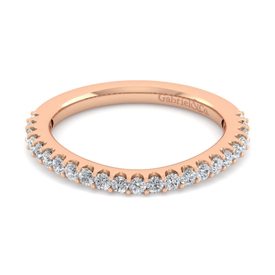 Gabriel - 14K Rose Gold Matching Diamond Wedding Band