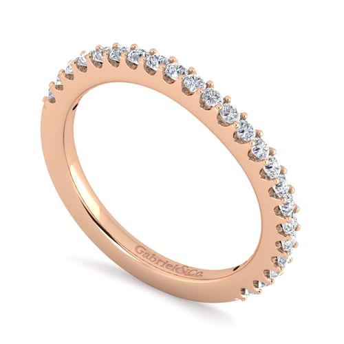 14K Rose Gold Matching Diamond Wedding Band