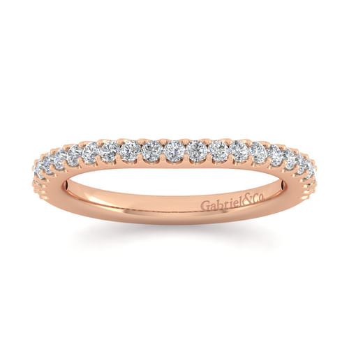14K Rose Gold Matching Diamond Wedding Band