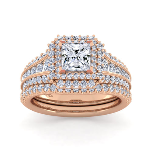 14K Rose Gold Matching Diamond Wedding Band