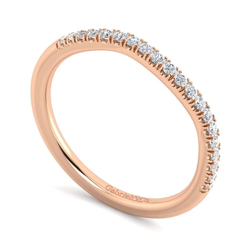 14K Rose Gold Matching Diamond Wedding Band