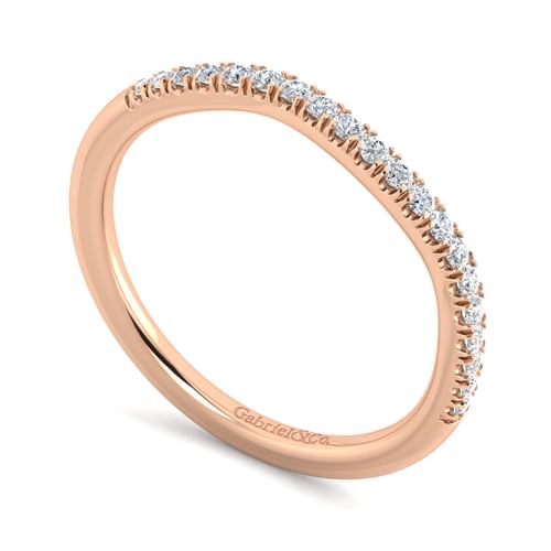 14K Rose Gold Matching Diamond Wedding Band