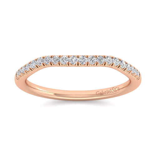14K Rose Gold Matching Diamond Wedding Band