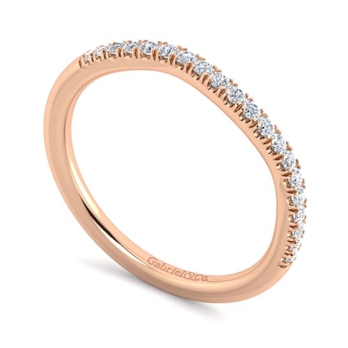 14K Rose Gold Matching Diamond Wedding Band