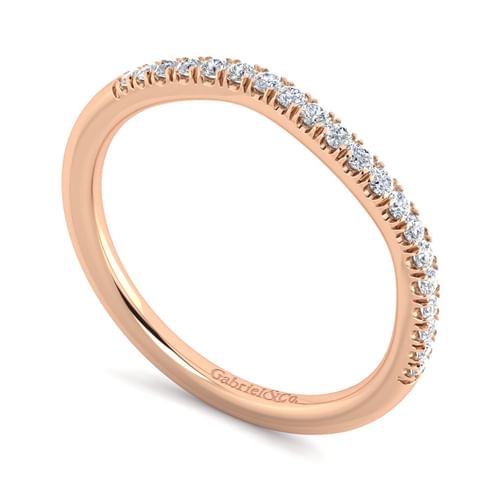 14K Rose Gold Matching Diamond Wedding Band