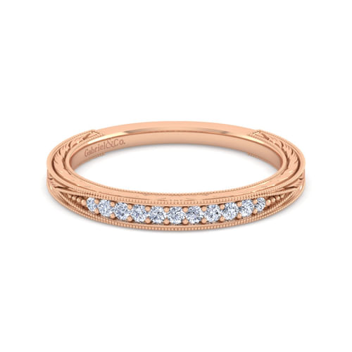 14K Rose Gold Matching Diamond Wedding Band