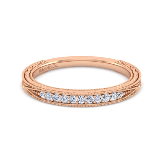 Gabriel - 14K Rose Gold Matching Diamond Wedding Band