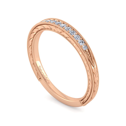 14K Rose Gold Matching Diamond Wedding Band