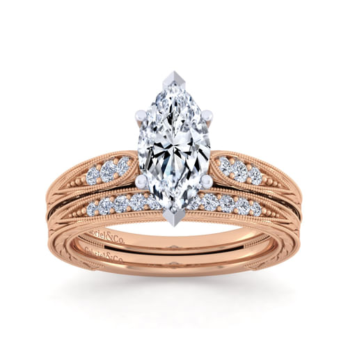 14K Rose Gold Matching Diamond Wedding Band