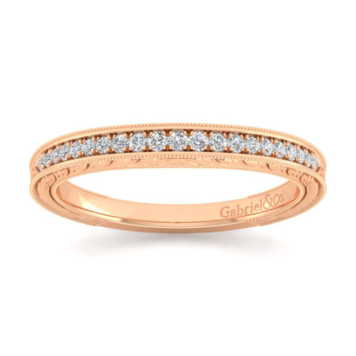 14K Rose Gold Matching Diamond Wedding Band