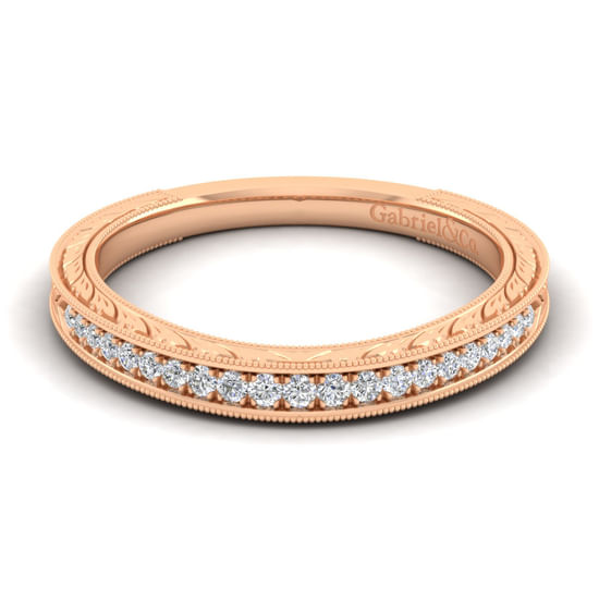 Gabriel - 14K Rose Gold Matching Diamond Wedding Band