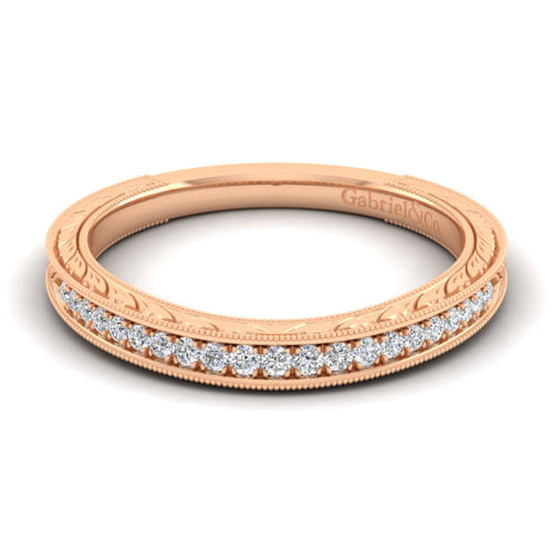 14K Rose Gold Matching Diamond Wedding Band