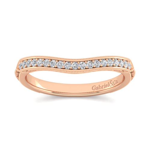 14K Rose Gold Matching Diamond Wedding Band