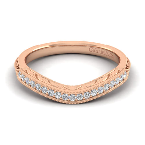 14K Rose Gold Matching Diamond Wedding Band