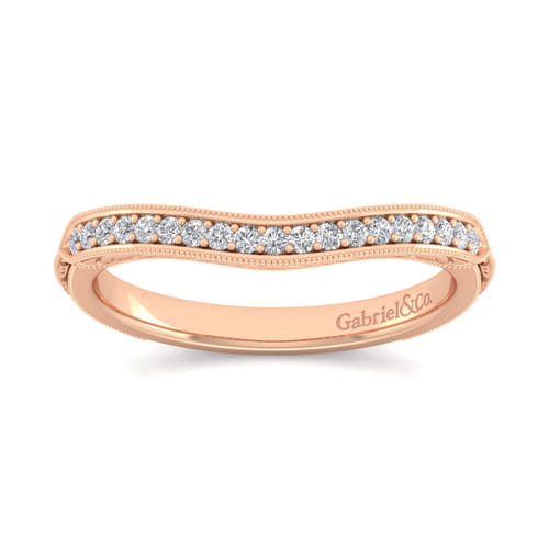 14K Rose Gold Matching Diamond Wedding Band