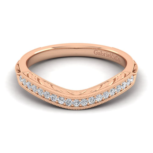 14K Rose Gold Matching Diamond Wedding Band