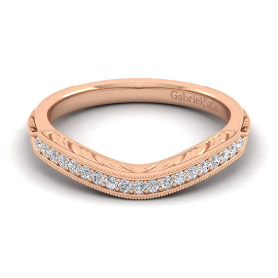 Gabriel - 14K Rose Gold Matching Diamond Wedding Band