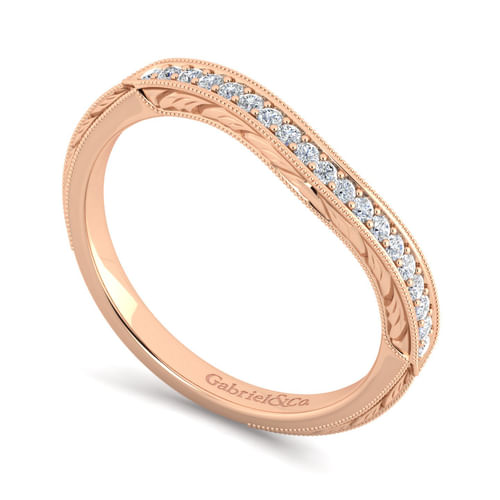 14K Rose Gold Matching Diamond Wedding Band