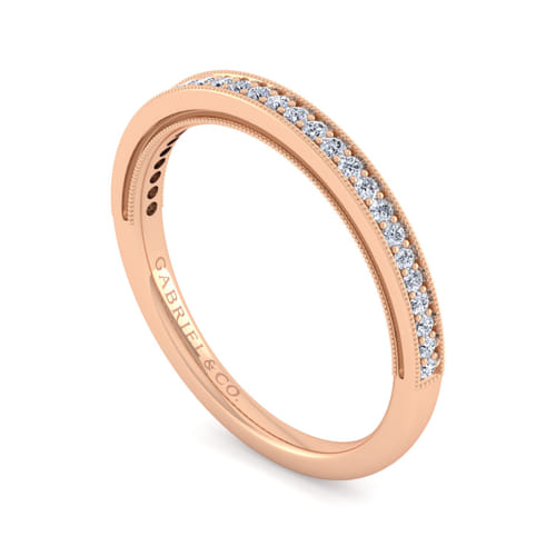 14K Rose Gold Matching Diamond Wedding Band