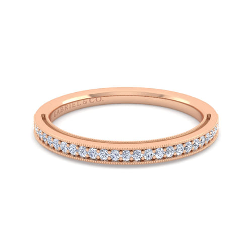 14K Rose Gold Matching Diamond Wedding Band
