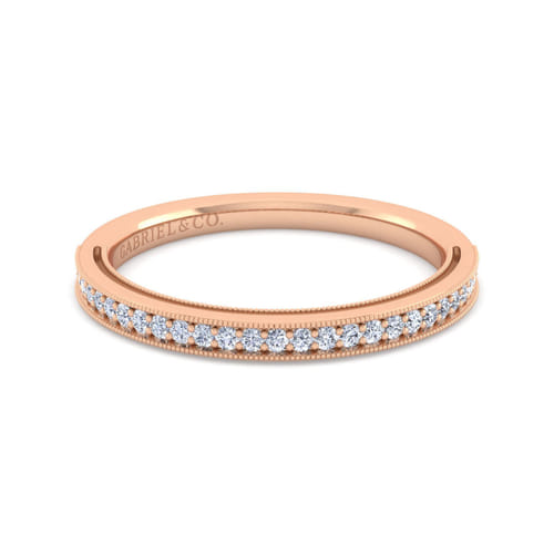 14K Rose Gold Matching Diamond Wedding Band