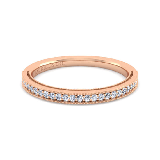 Gabriel - 14K Rose Gold Matching Diamond Wedding Band