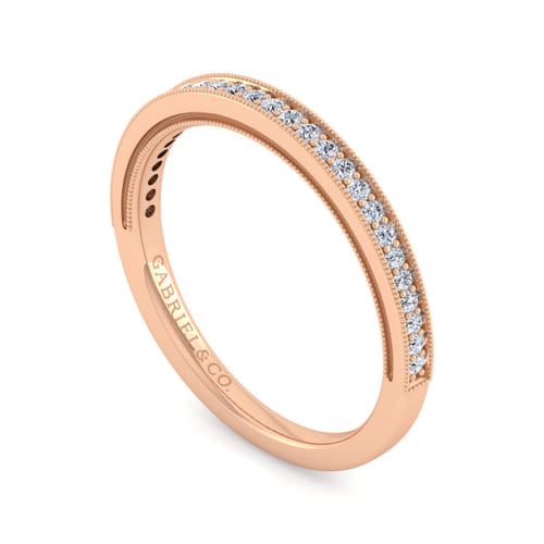 14K Rose Gold Matching Diamond Wedding Band