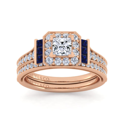 14K Rose Gold Matching Diamond Wedding Band
