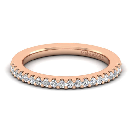Gabriel - 14K Rose Gold Matching Diamond Wedding Band
