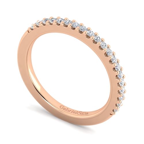 14K Rose Gold Matching Diamond Wedding Band