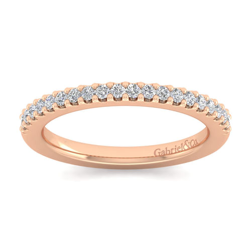 14K Rose Gold Matching Diamond Wedding Band
