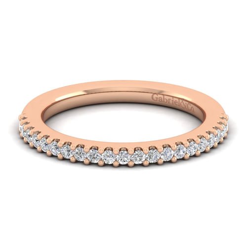14K Rose Gold Matching Diamond Wedding Band