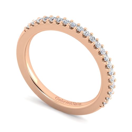 14K Rose Gold Matching Diamond Wedding Band