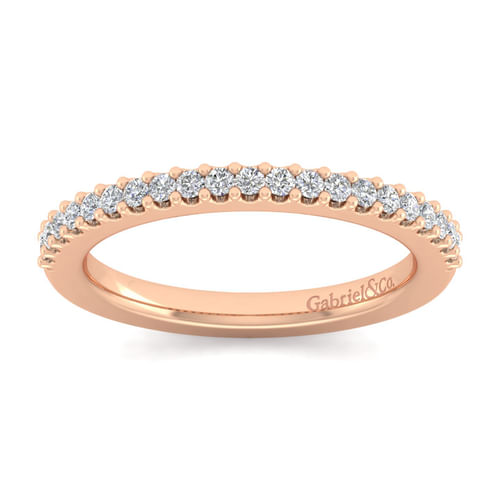 14K Rose Gold Matching Diamond Wedding Band