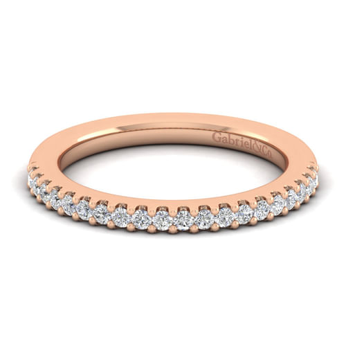 14K Rose Gold Matching Diamond Wedding Band