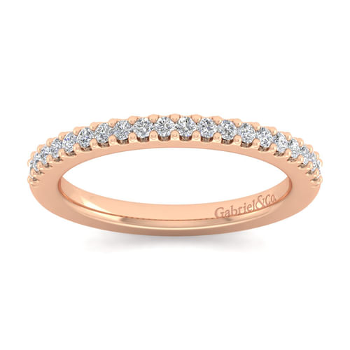 14K Rose Gold Matching Diamond Wedding Band