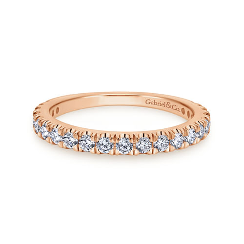 14K Rose Gold Matching Diamond Wedding Band