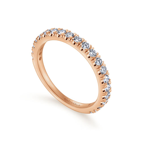 14K Rose Gold Matching Diamond Wedding Band