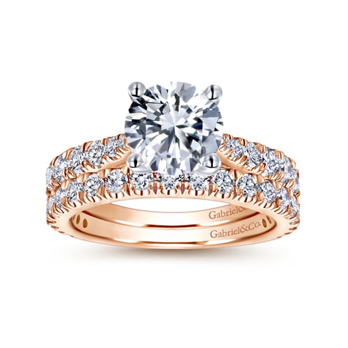 14K Rose Gold Matching Diamond Wedding Band