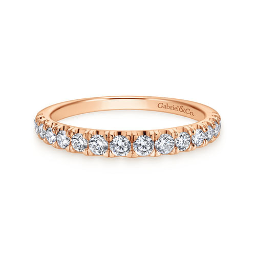 14K Rose Gold Matching Diamond Wedding Band