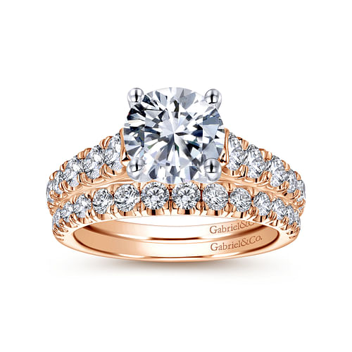 14K Rose Gold Matching Diamond Wedding Band