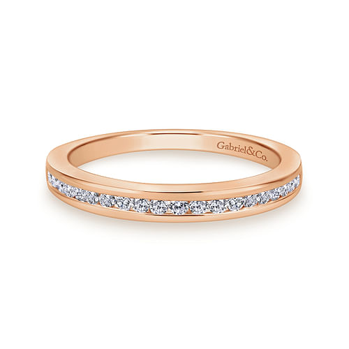 14K Rose Gold Matching Diamond Wedding Band