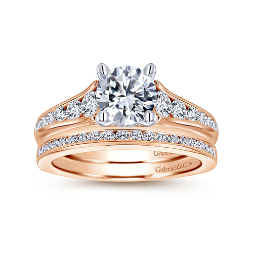 14K Rose Gold Matching Diamond Wedding Band