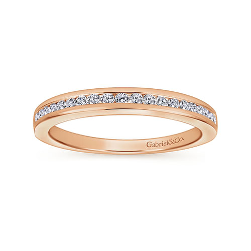 14K Rose Gold Matching Diamond Wedding Band