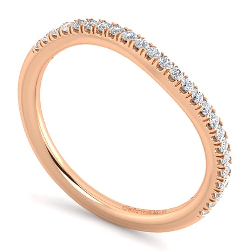 14K Rose Gold Matching Diamond Wedding Band