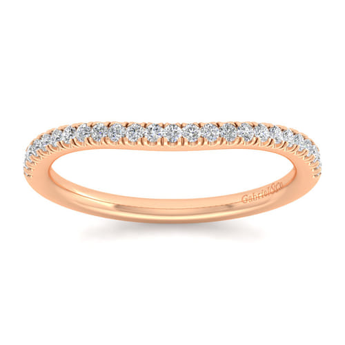14K Rose Gold Matching Diamond Wedding Band