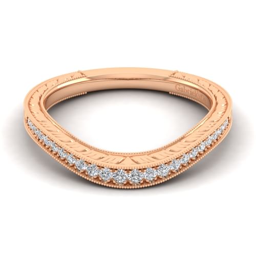 14K Rose Gold Matching Diamond Wedding Band