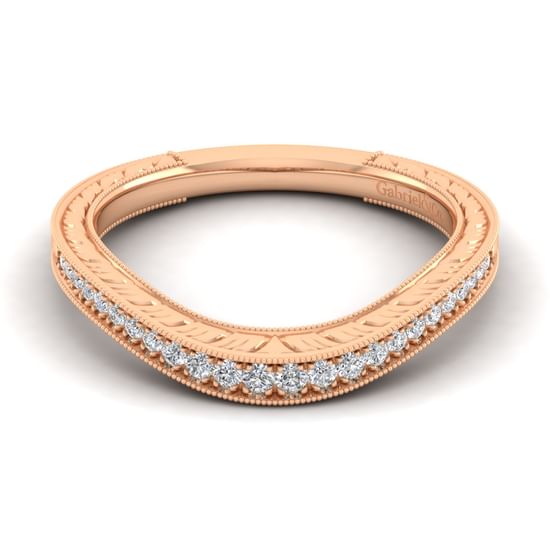 Gabriel - 14K Rose Gold Matching Diamond Wedding Band
